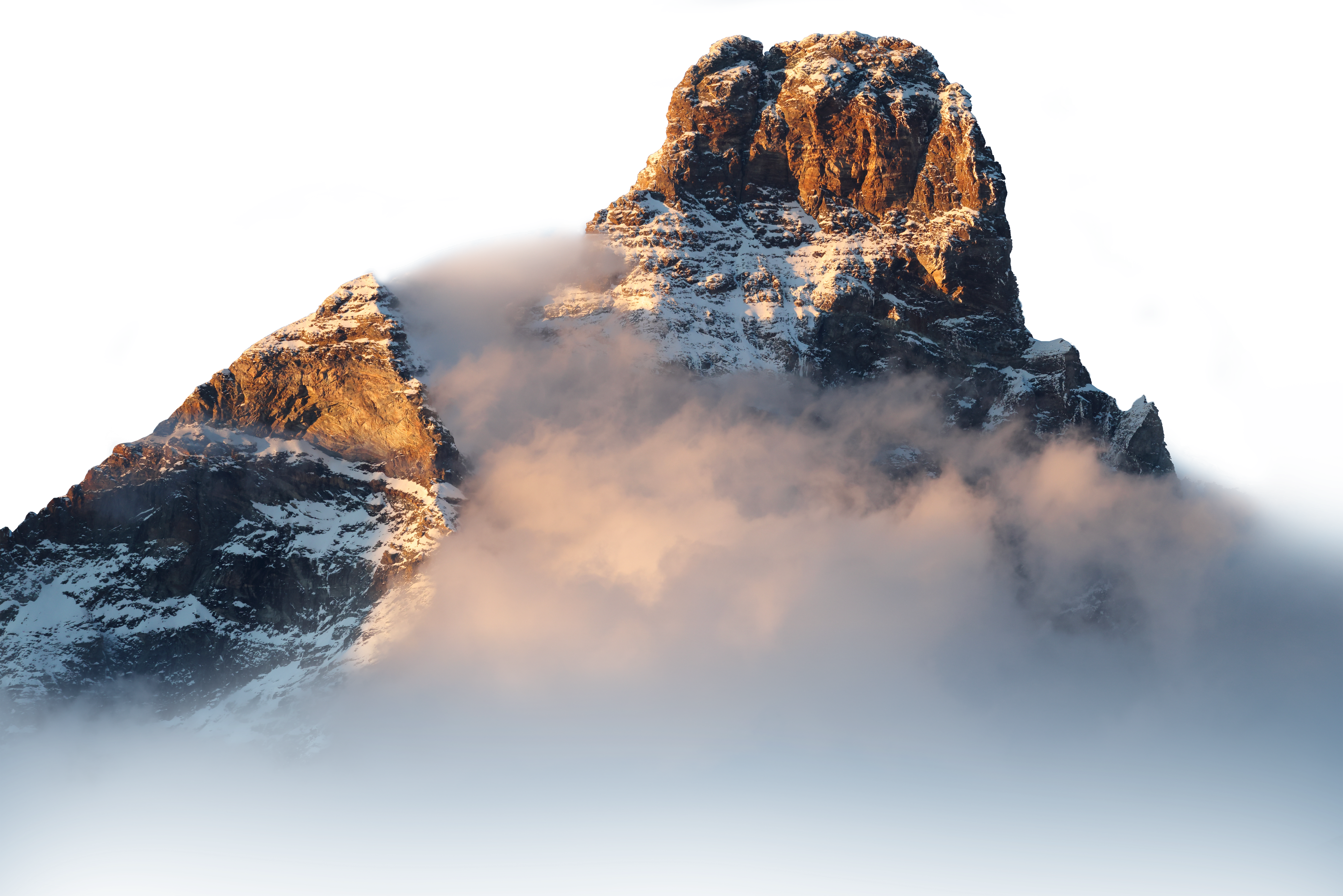 Cervino innevato al tramonto